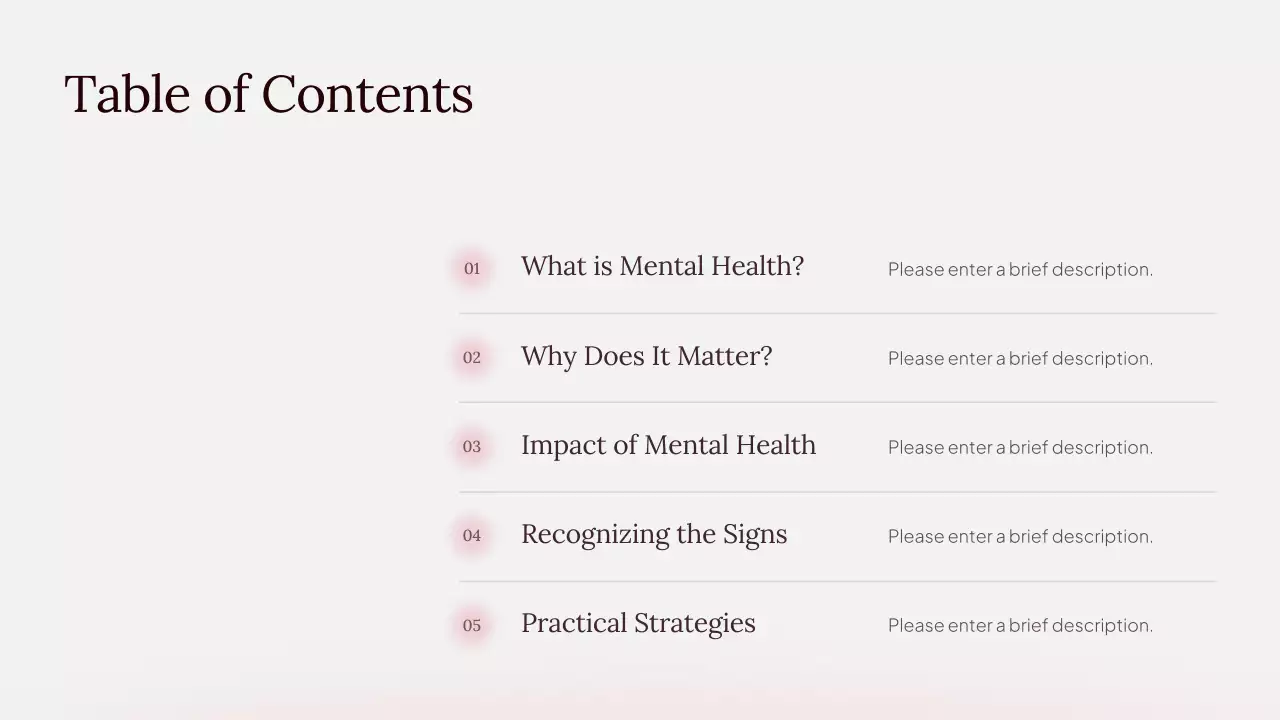 Pink Minimal Mental Health Presentation