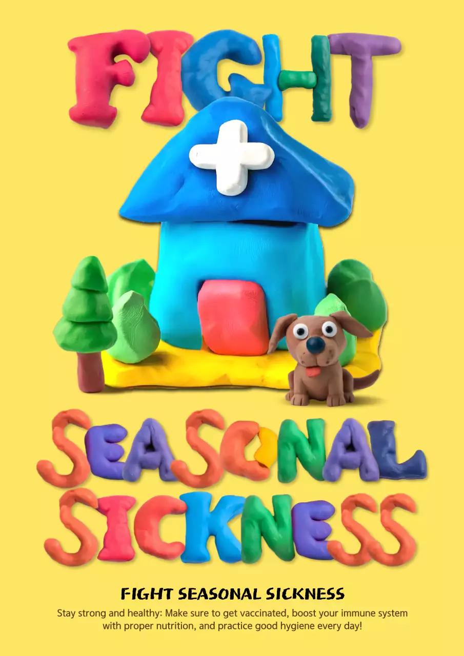 Yellow Playful Health Announcement Poster