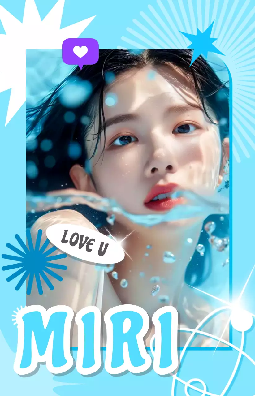 水色 ポップ フォトカード