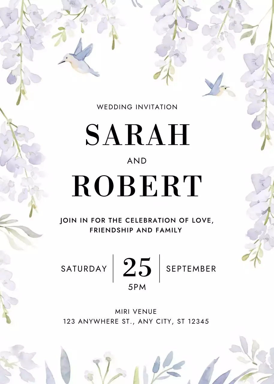 lời mời đám cưới màu trắng thanh lịch