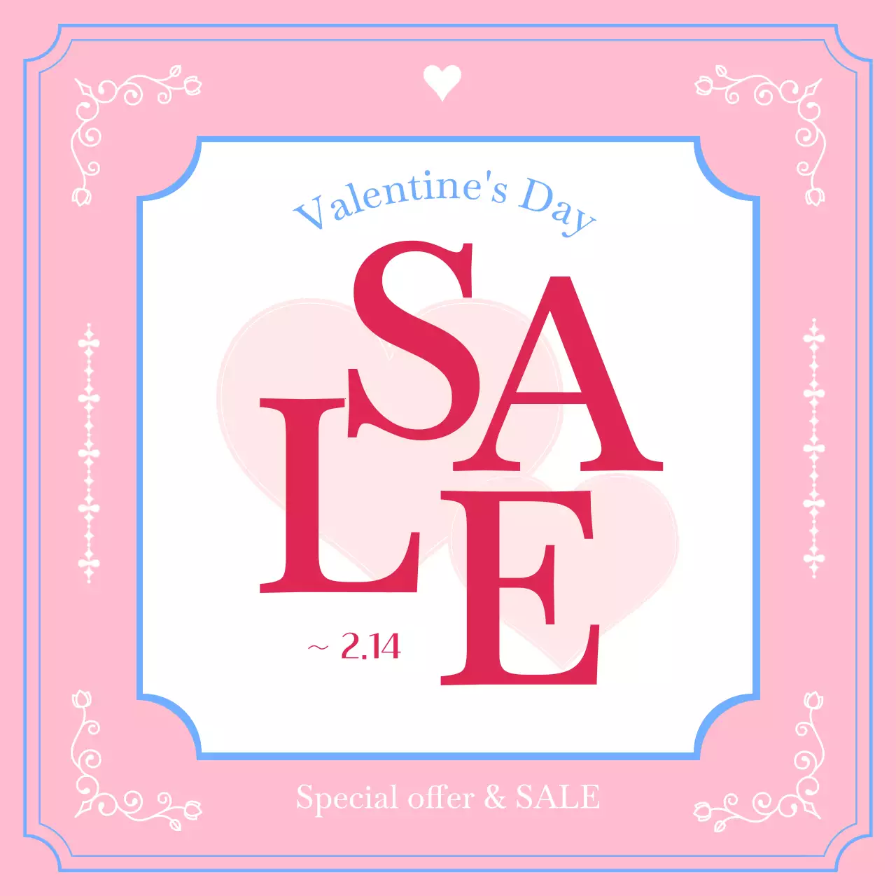 Pink Elegant Valentine's Promotion Social Media Post