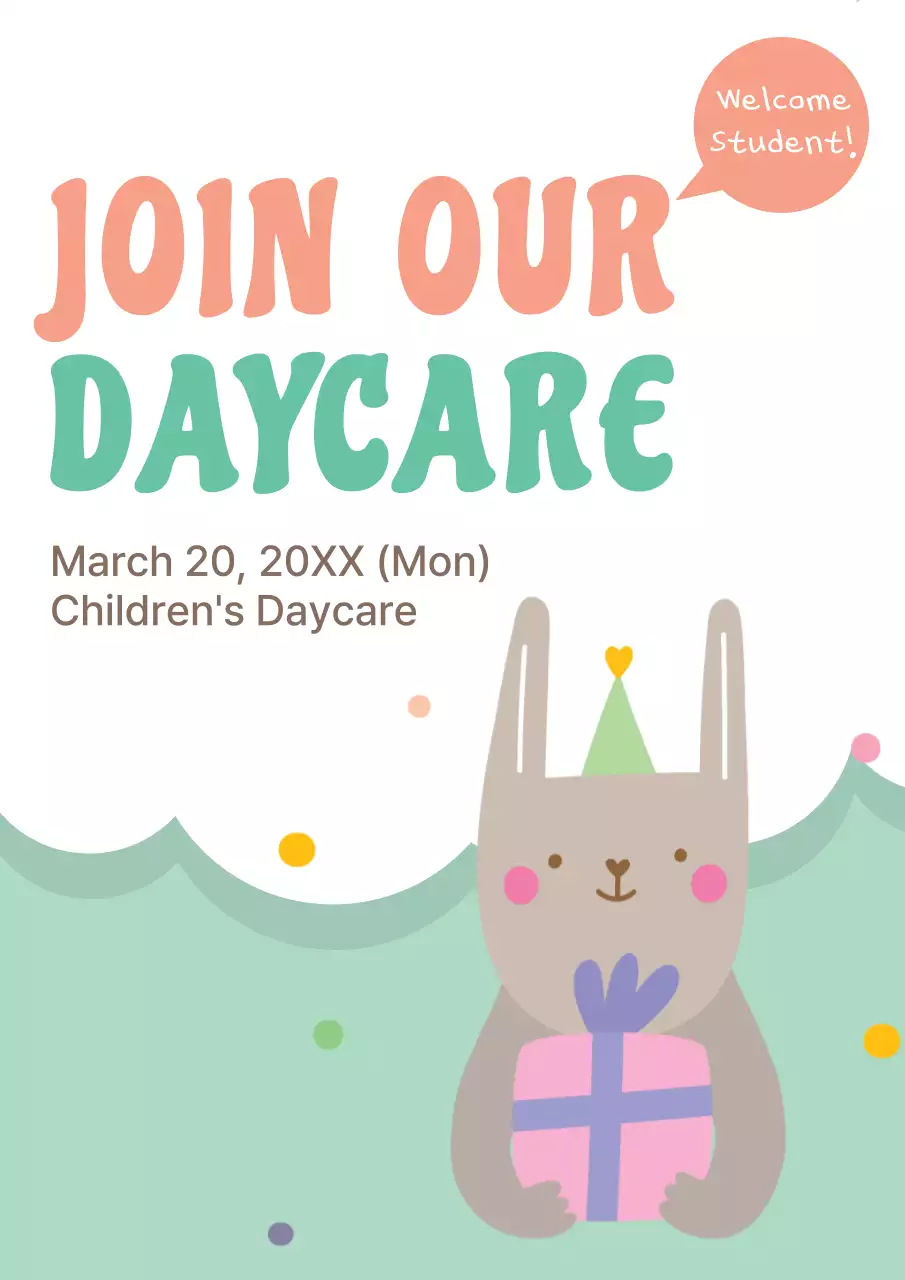 Mint Simple Daycare Invitation Poster