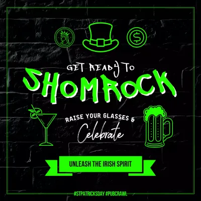 green retro St Patrick's event