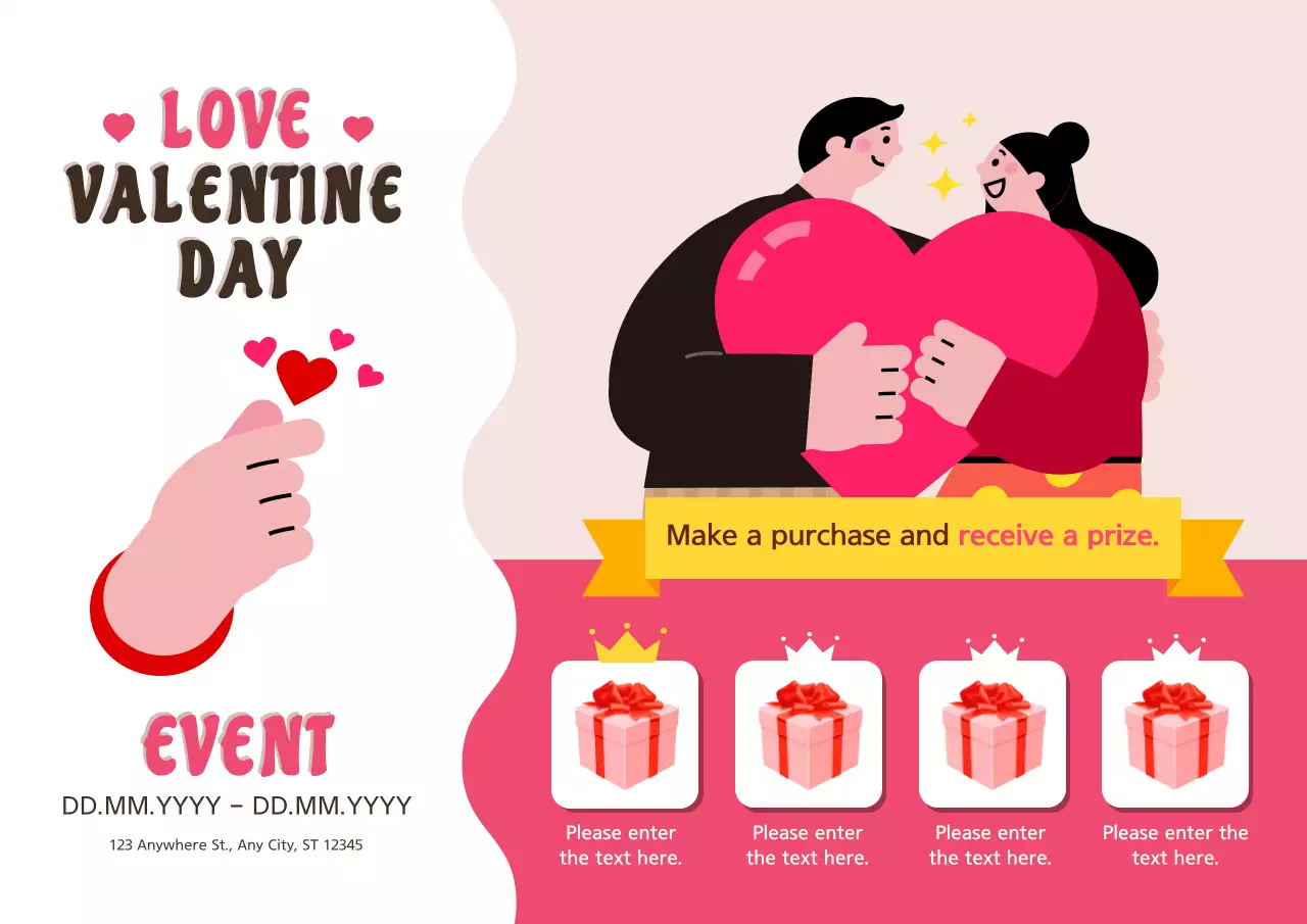 Pink Retro Valentine Event Poster