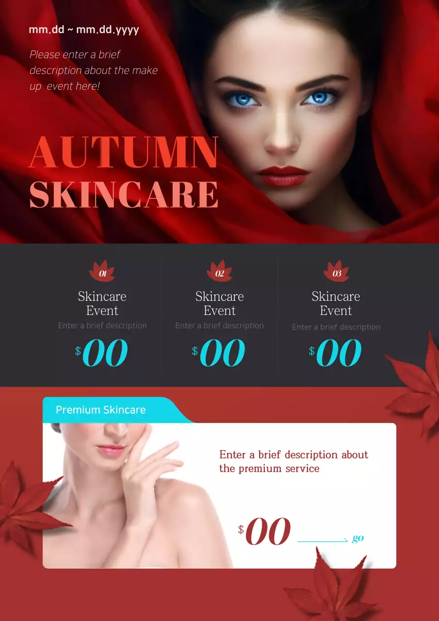 Red Elegant Skincare Promotion Poster