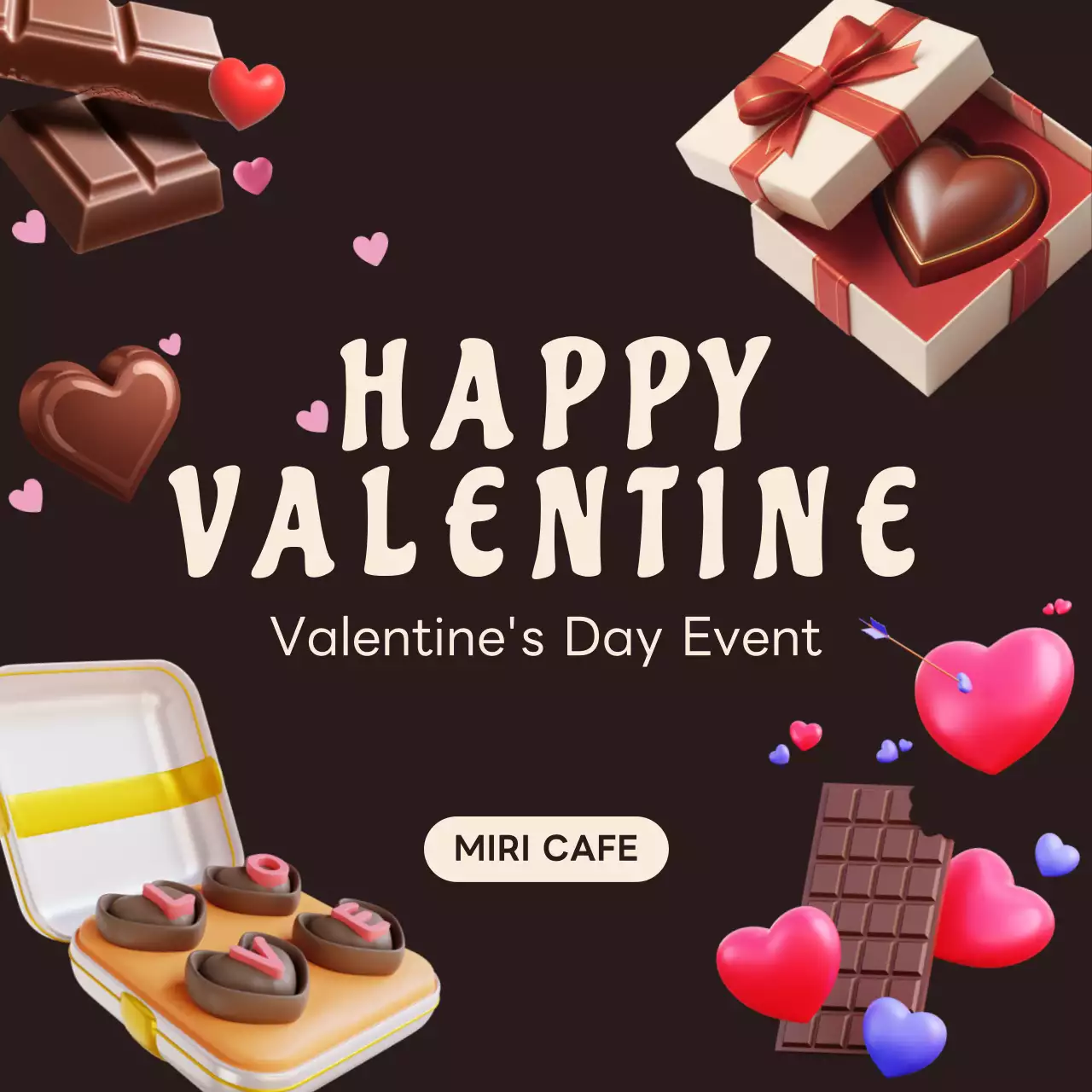 Brown Retro Valentine Event Promotion Instagram Post