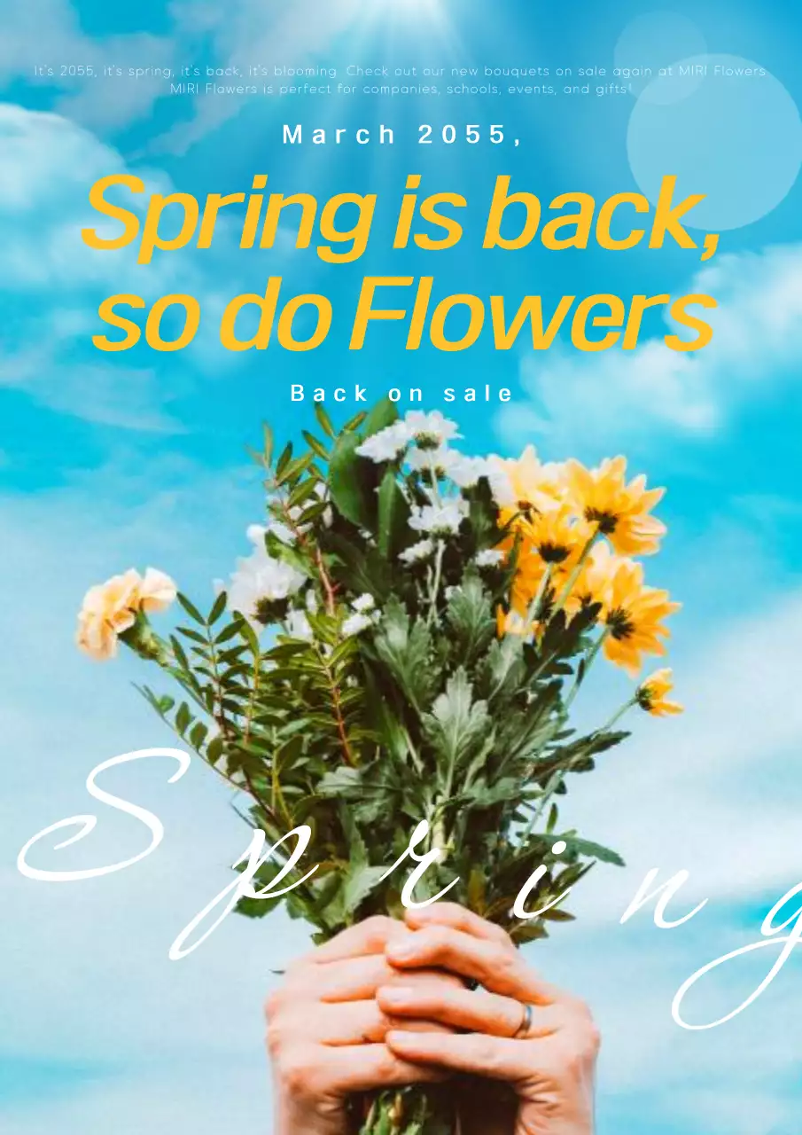 블루 모던 스프링 프로모션 포스터