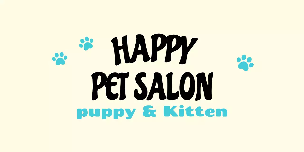 타이포그래피의 귀여운 글씨체 애완동물 미용샵