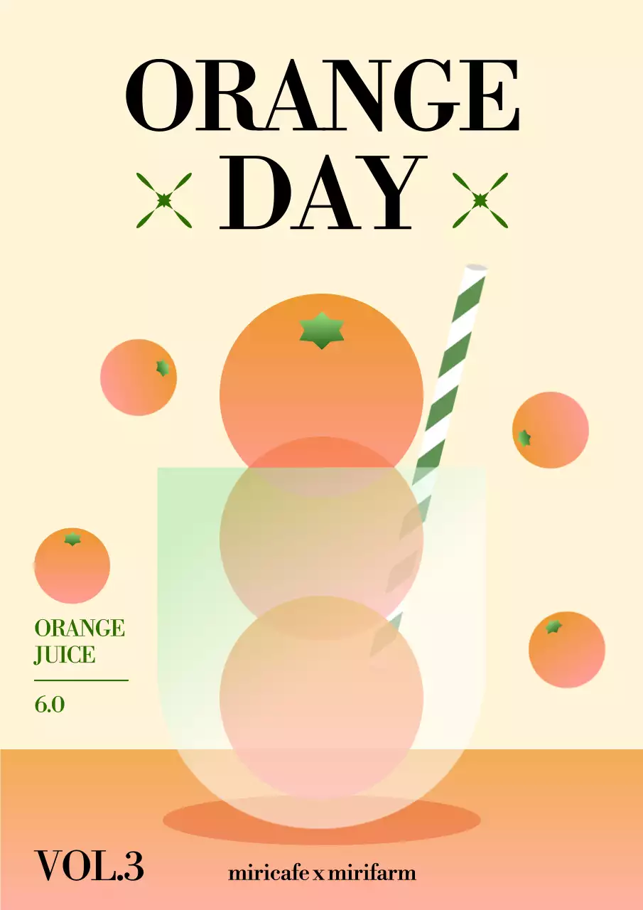 Circular gradient orange color to promote orange juice