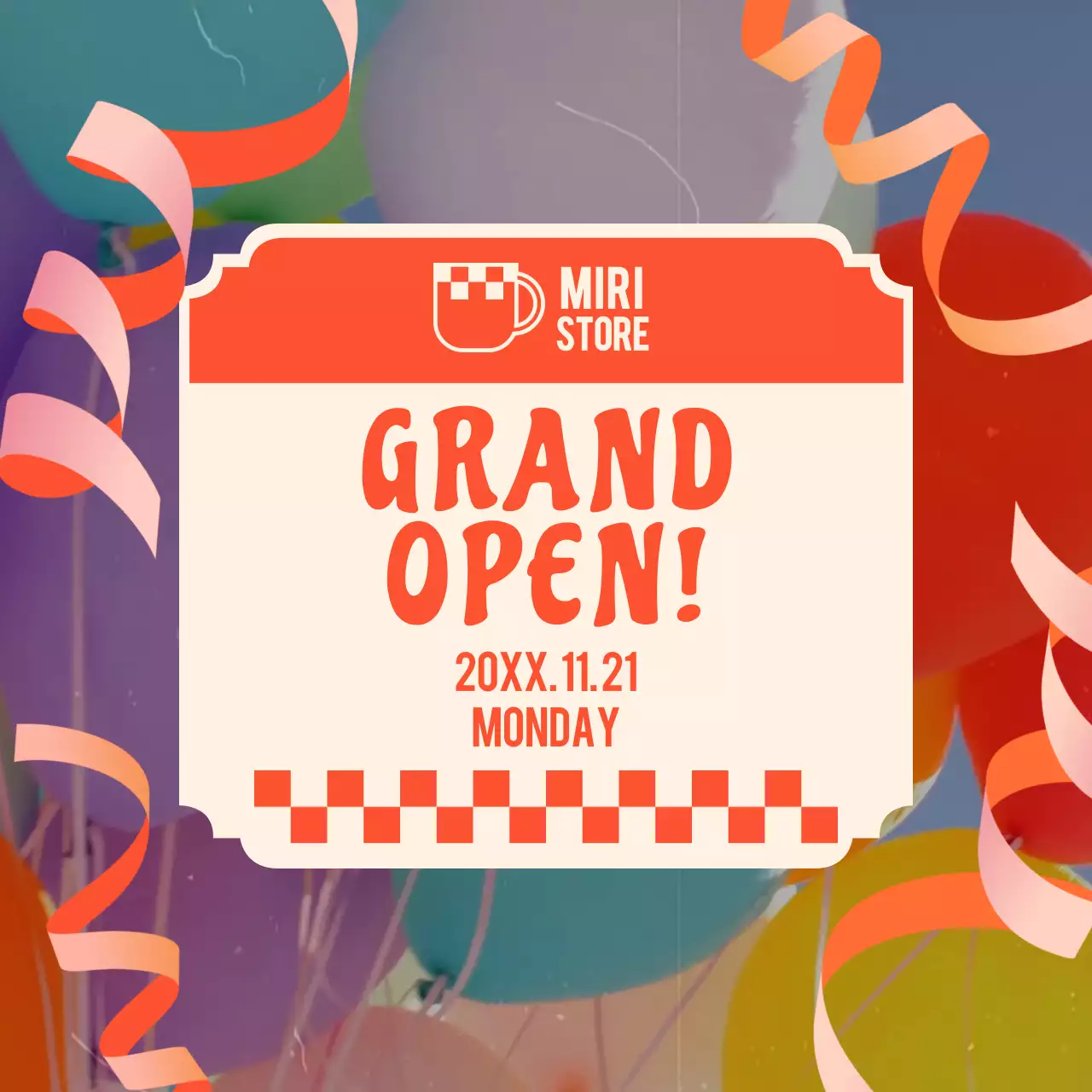 빨강의 레트로한 오픈행사 광고