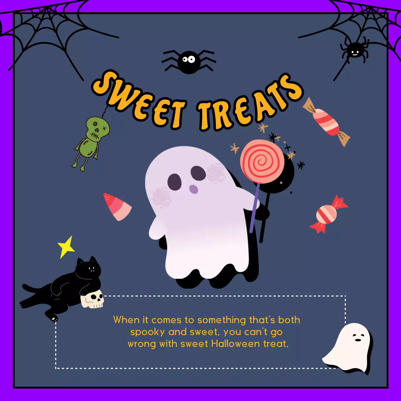 Purple Retro Halloween Guide Social Media Post