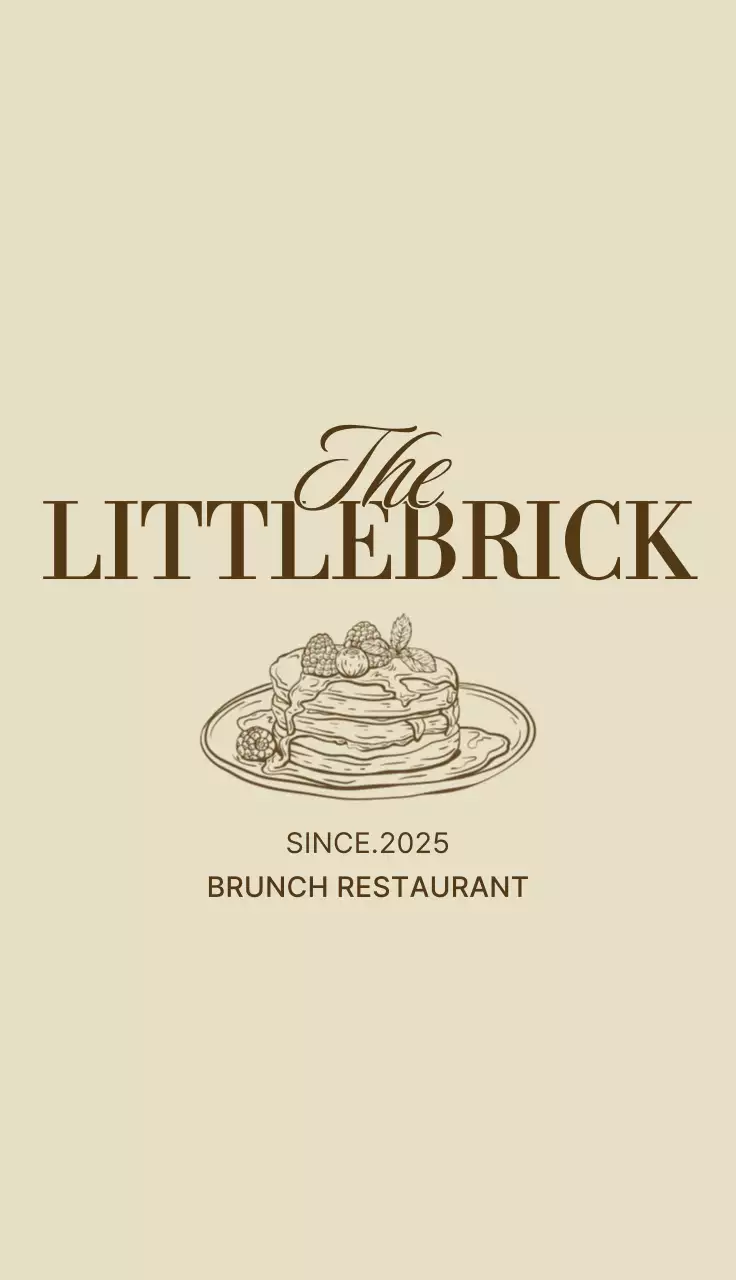 베이지 심플 브런치 카페 명함