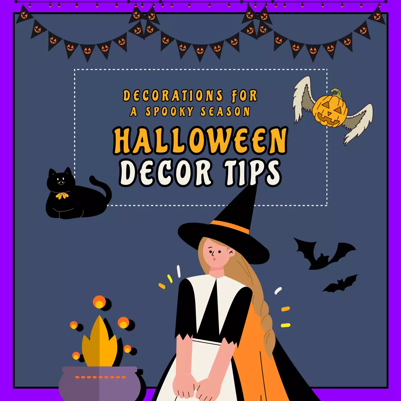 Purple Retro Halloween Guide Social Media Post