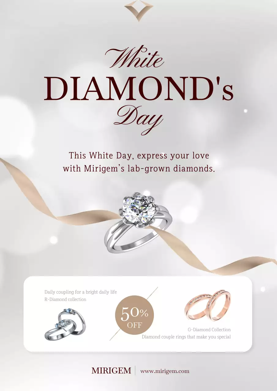 White Elegant Diamond Promotion Poster