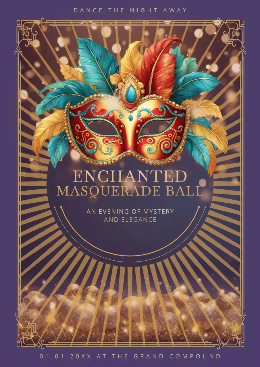 Purple Elegant Masquerade Event Poster