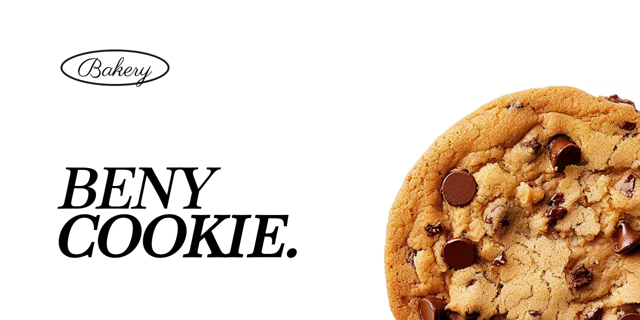 흰색배경의 쿠키사진이 있는 포장용 헤더택