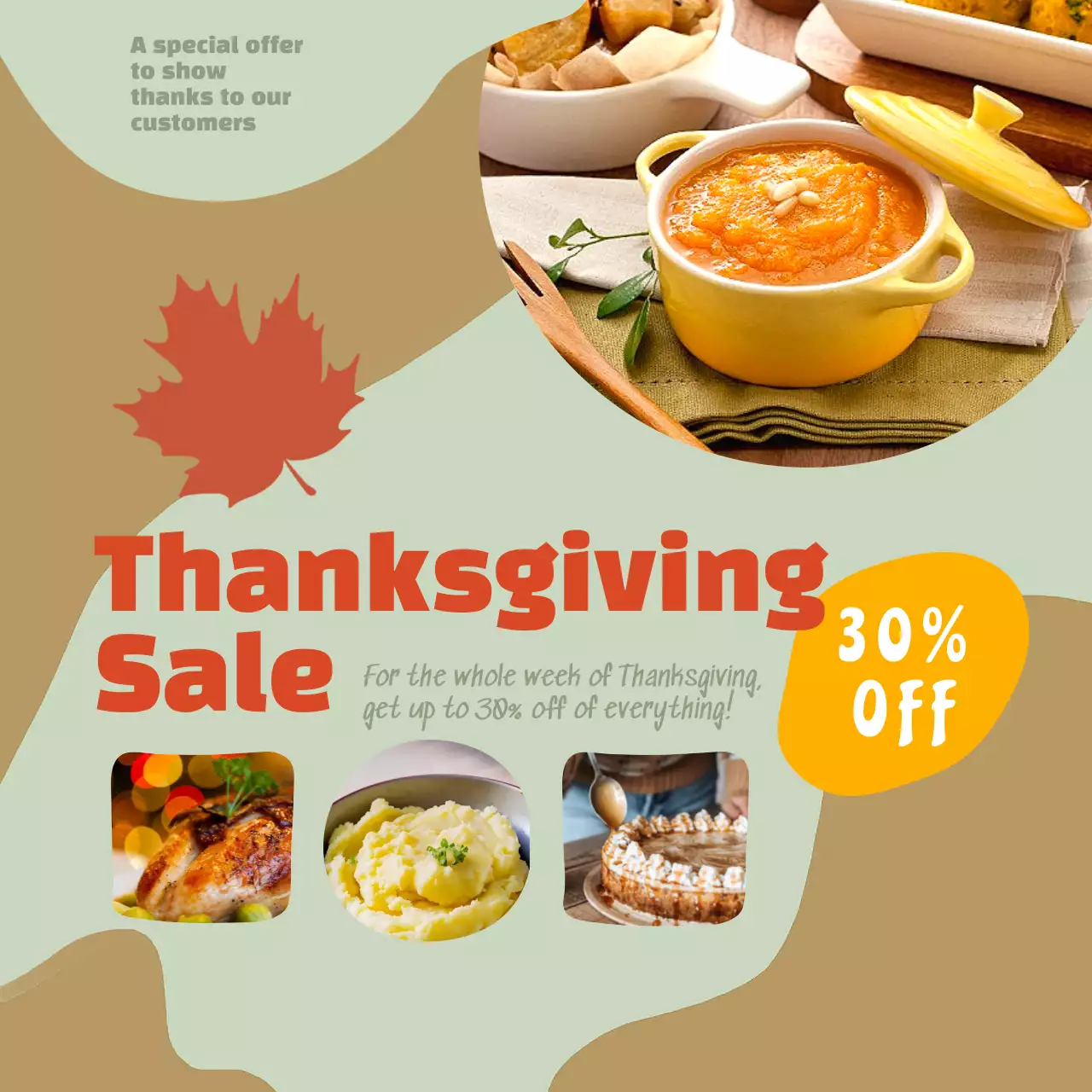beige retro Thanksgiving promotion