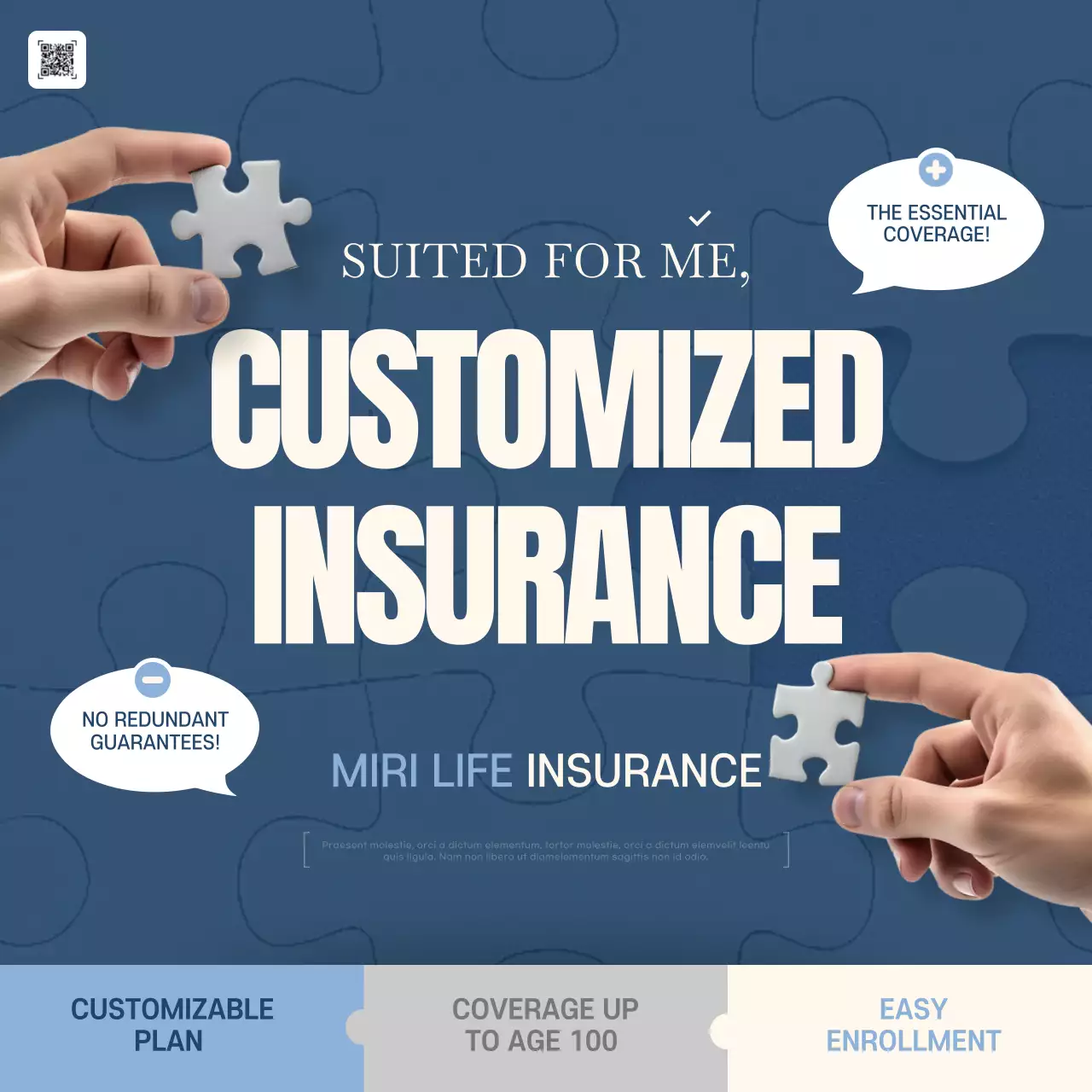 Blue Modern Insurance Promotion Social Media Post