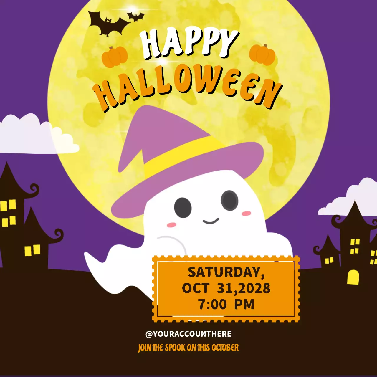 보라 아기자기한 할로윈 초대장