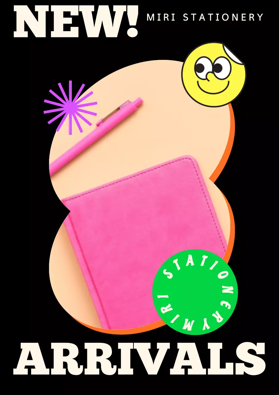 ピンク ポップ 文房具 ポスター