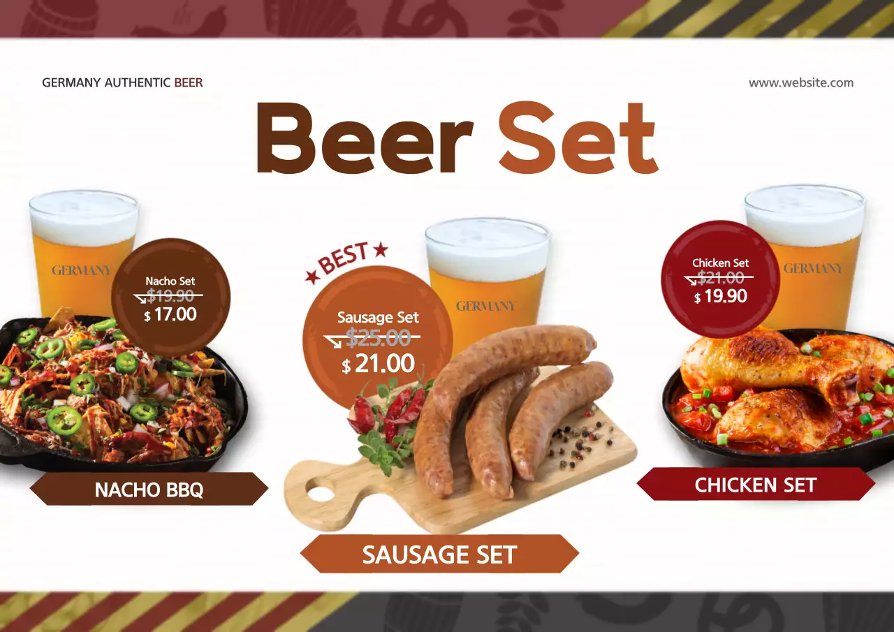 Brown Traditional Beer Promotion Poster