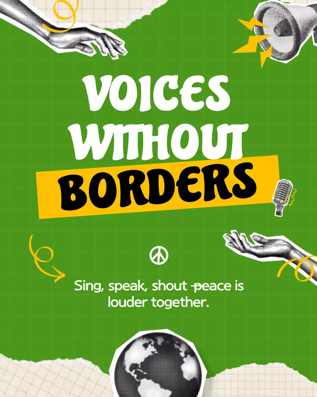 Green Retro Peace Promotion Instagram Post