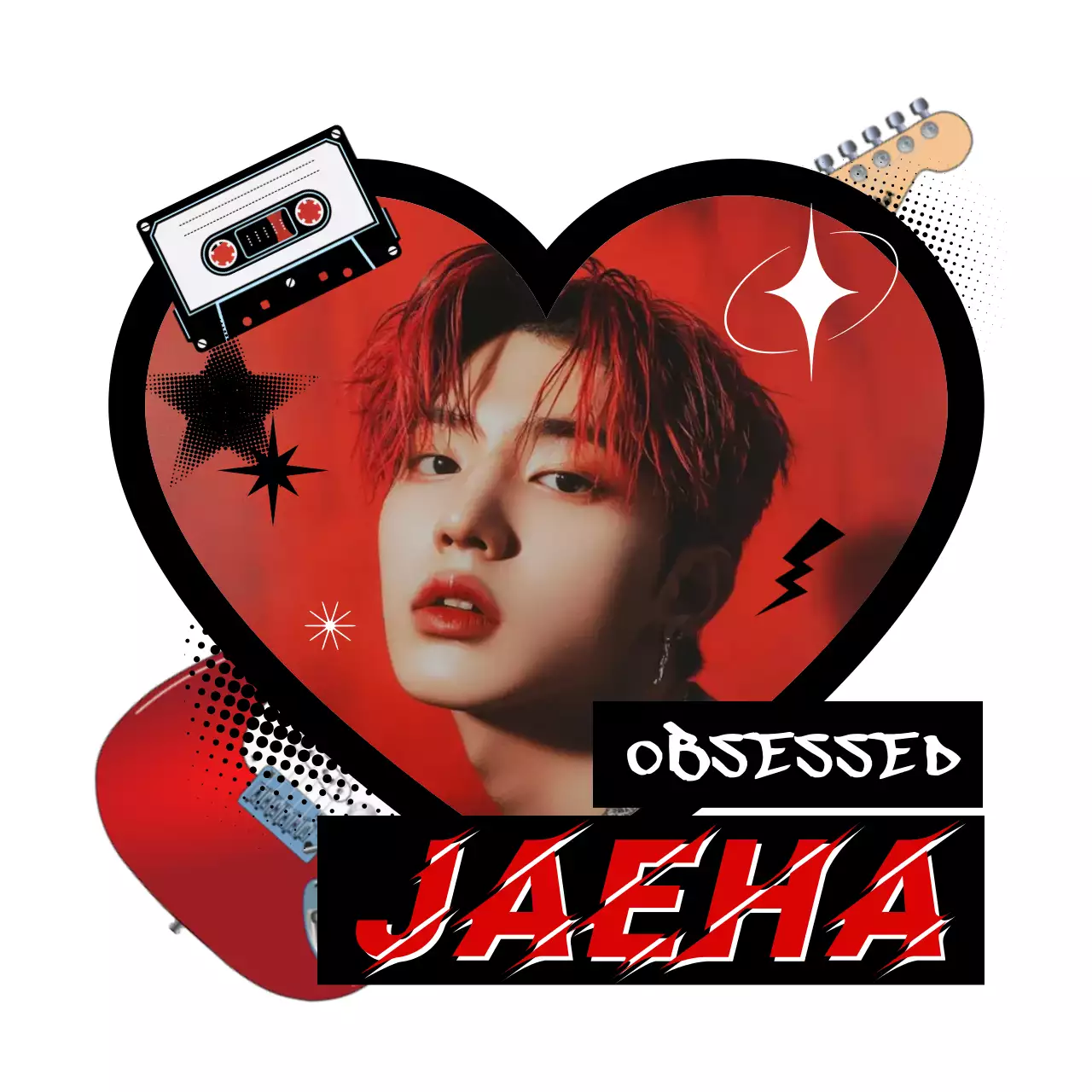 빨강 레트로 음악 굿즈