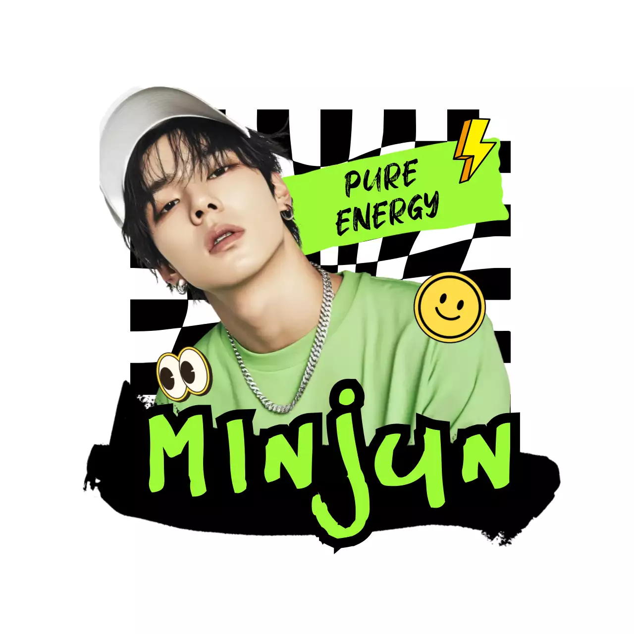 초록색의 레트로한 아이돌 굿즈