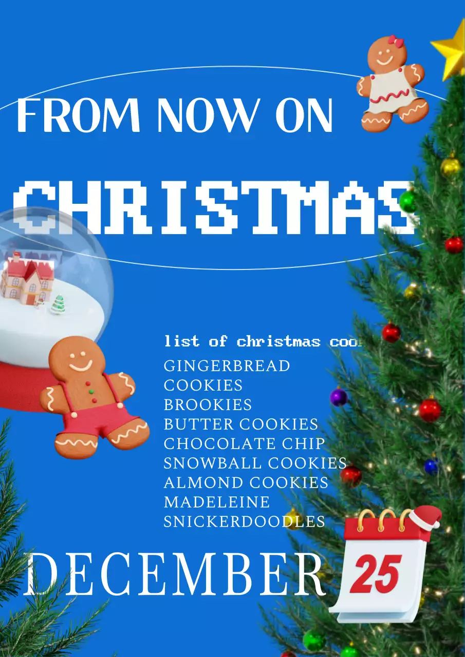 Cartaz de anúncio festivo de Natal azul