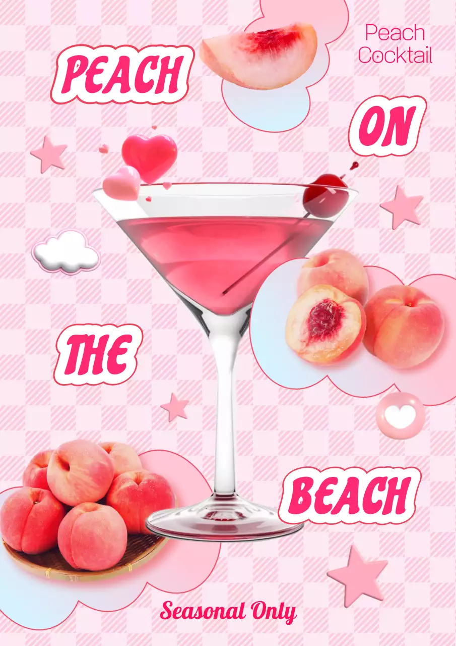 Pink Retro Cocktail Promotion Poster