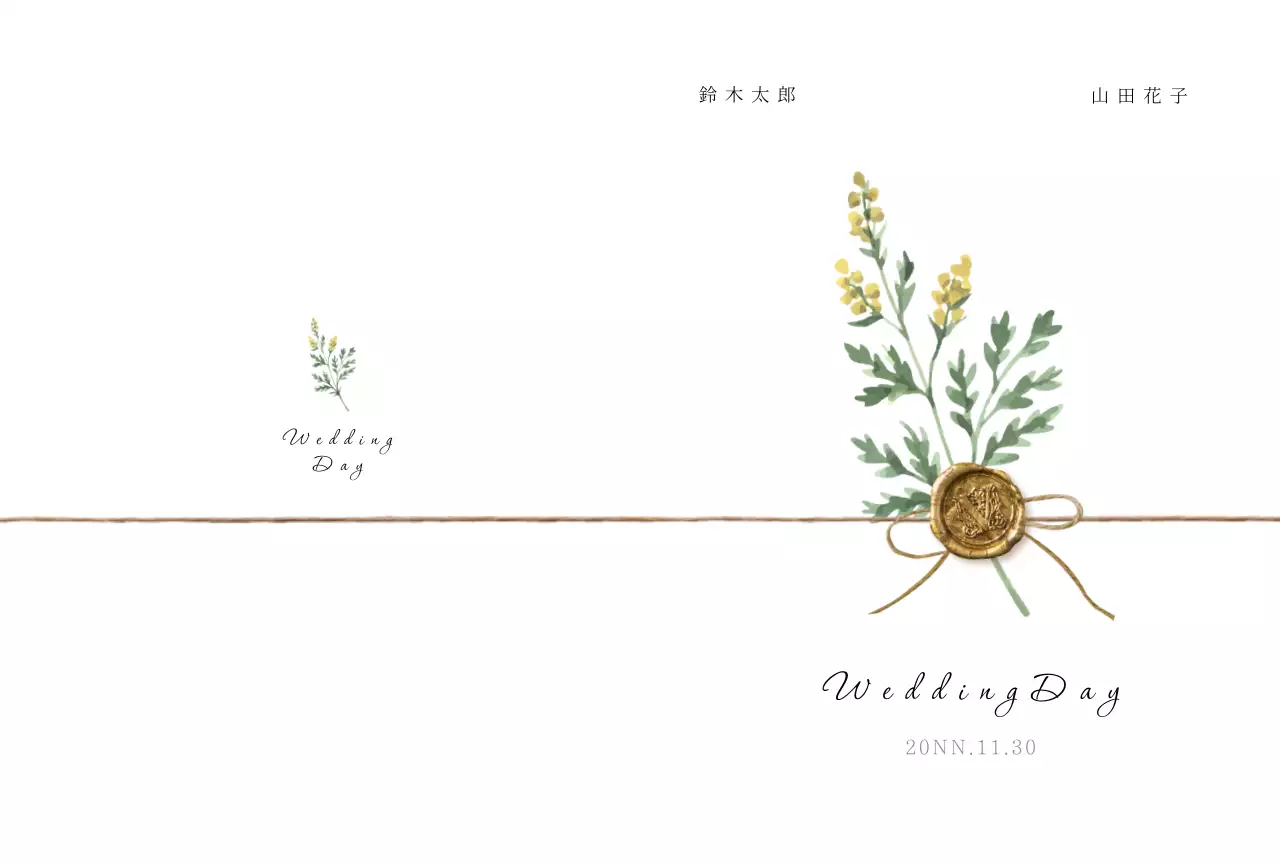 感性的なドライフラワーをコンセプトにした結婚式の招待状