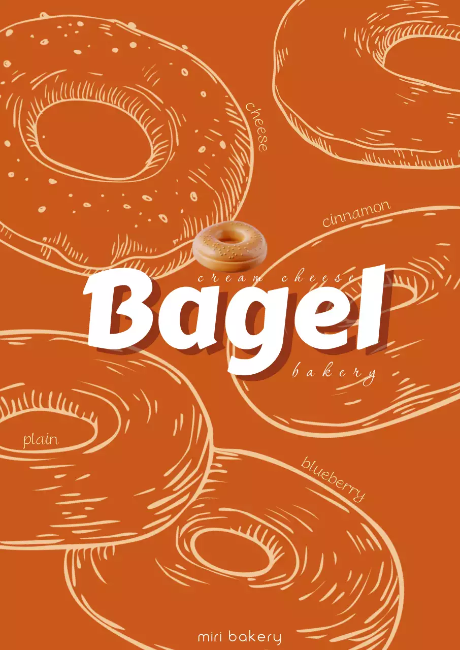 주황 레트로 베이커리 광고