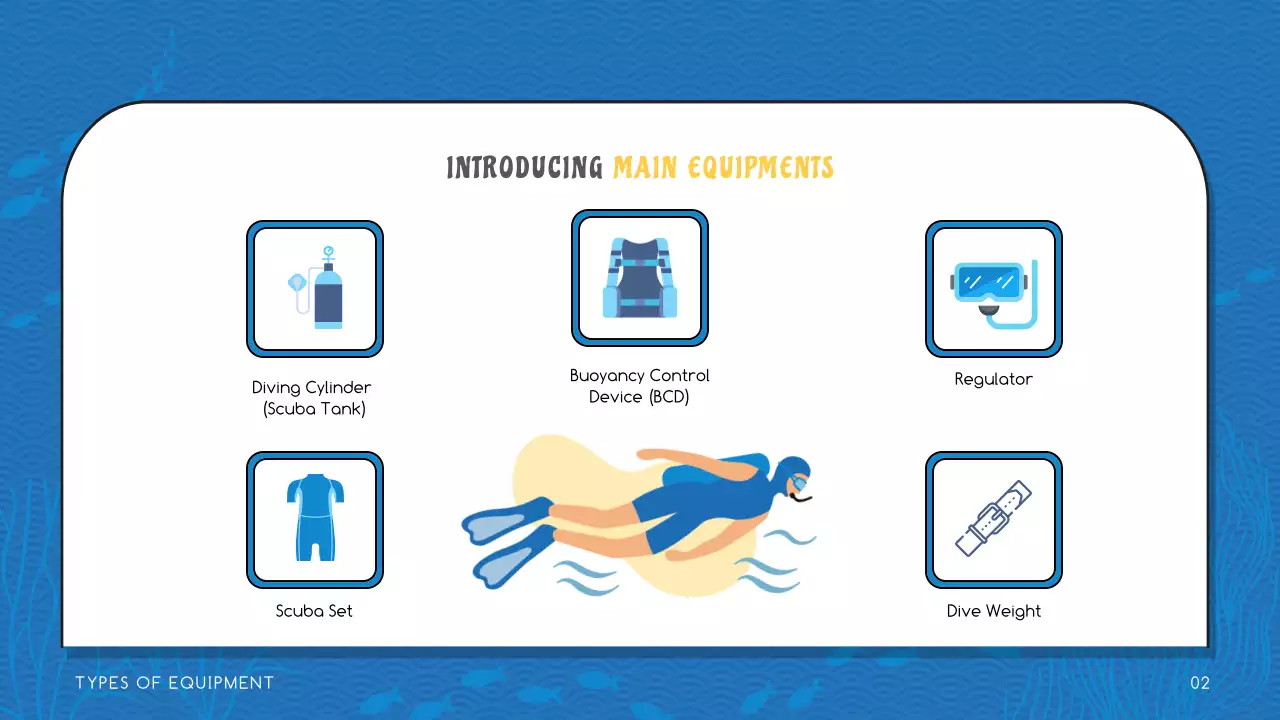 블루 모던 스쿠버 가이드 프레젠테이션
