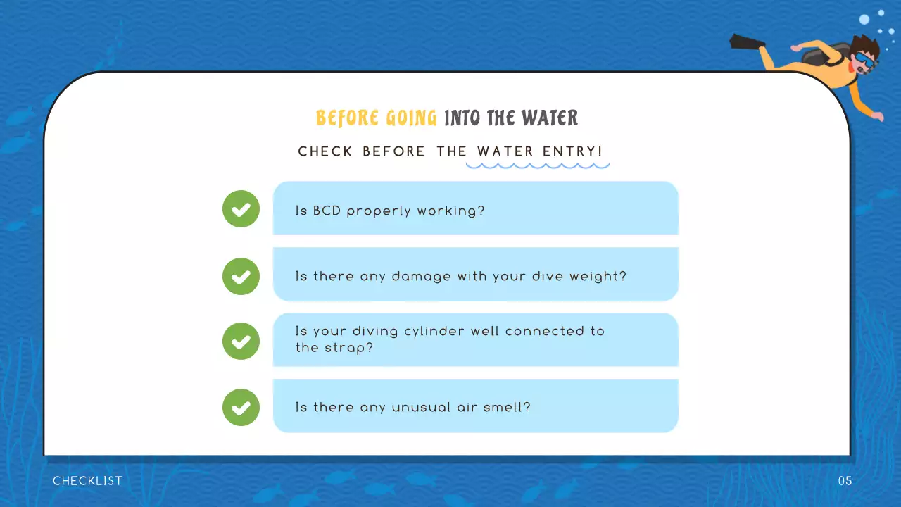 블루 모던 스쿠버 가이드 프레젠테이션