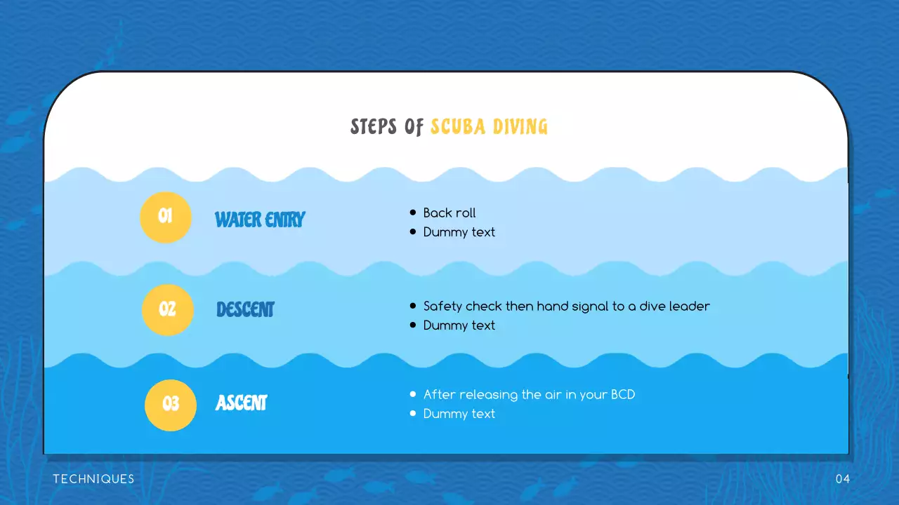 블루 모던 스쿠버 가이드 프레젠테이션