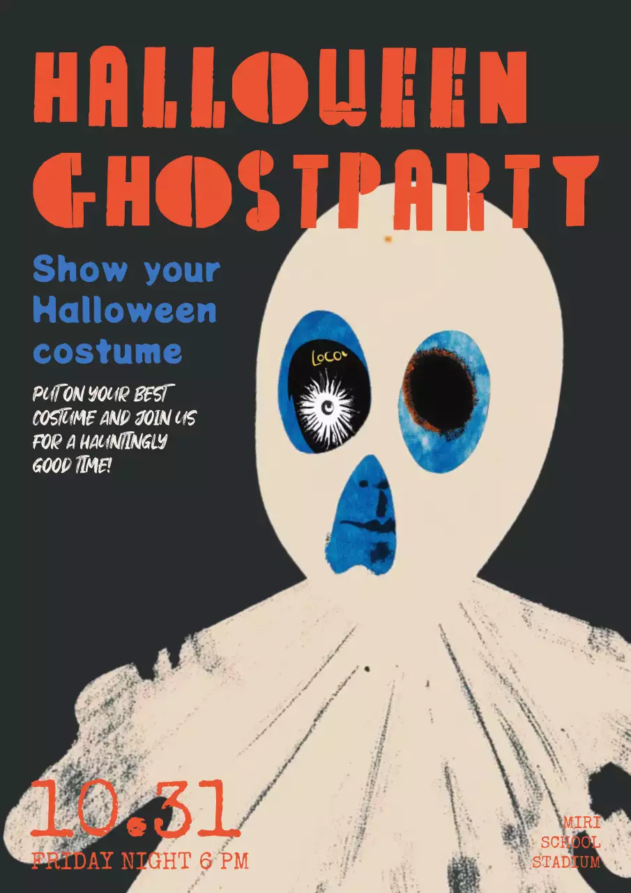 Black Retro Halloween Event Poster