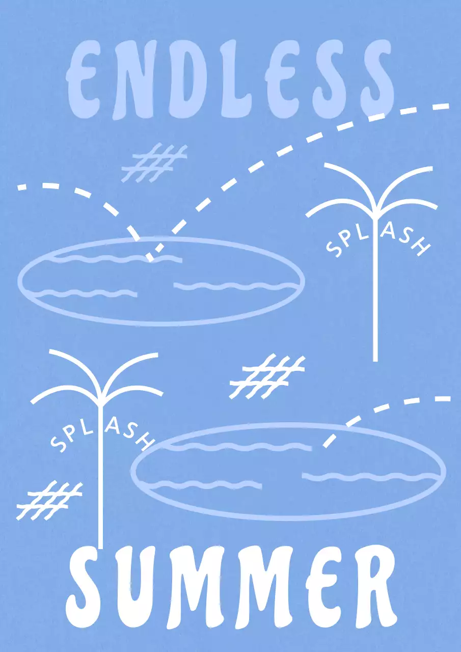 Blue Retro Summer Promotion Poster