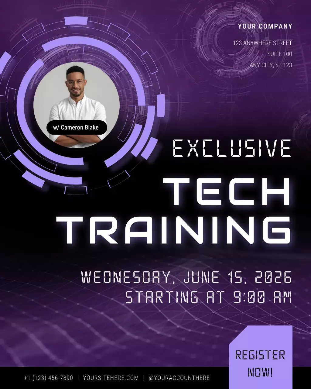 Purple Modern Tech Training Announcement Instagram Post