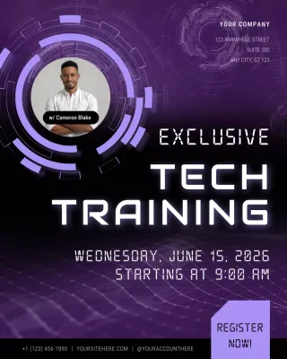 Purple Modern Tech Training Announcement Instagram Post