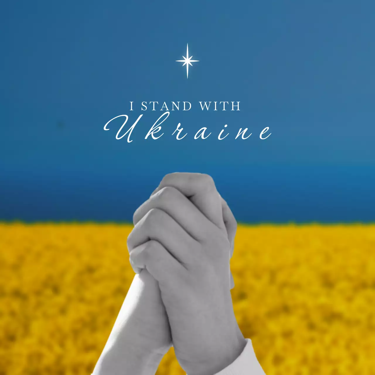 青 シンプル 支援 ポスター