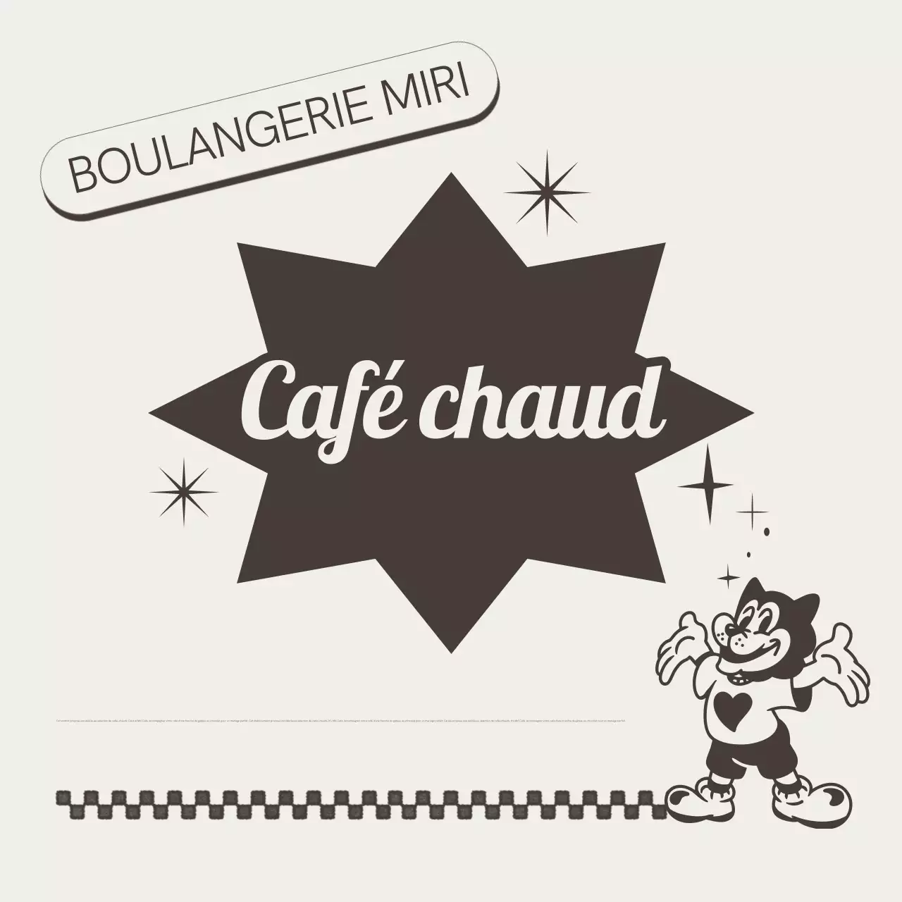 Promotion publicitaire du café rétro brun