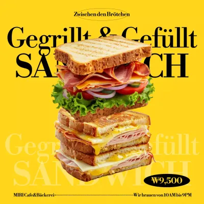 Werbung für gelbe Pop-Sandwiches