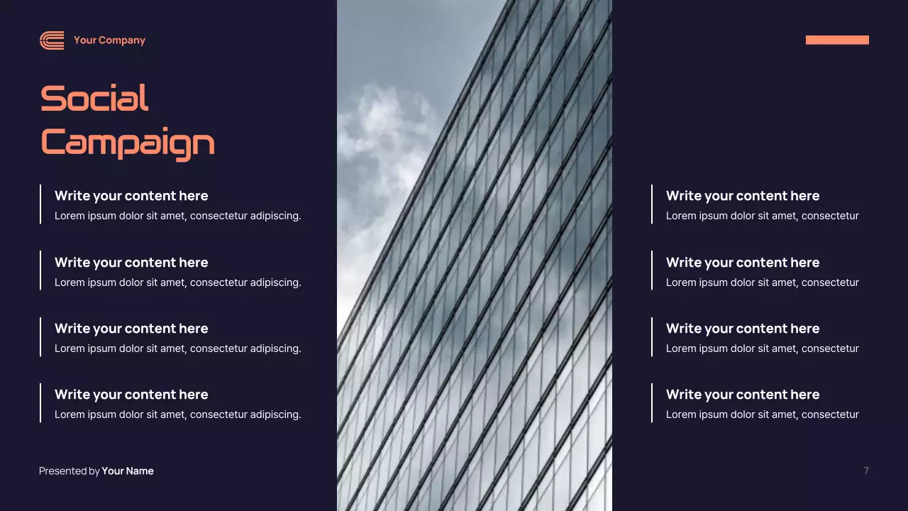 Navy Modern Social Media Campaign Report Presentation