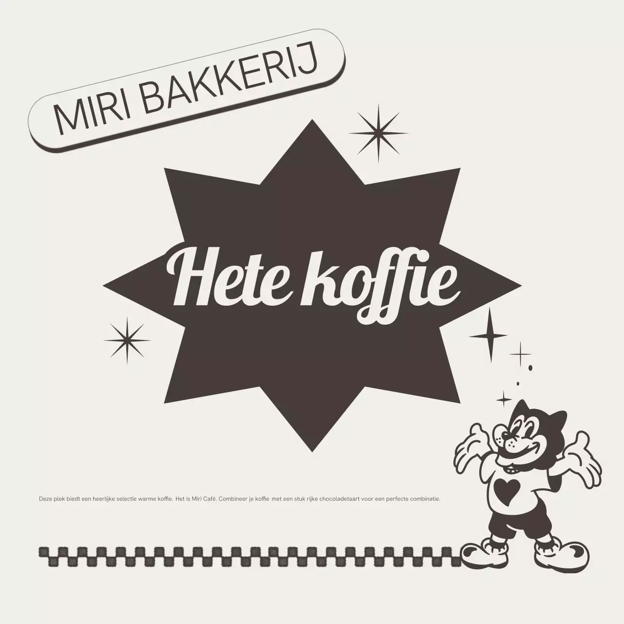 Bruine Retro Koffie Reclame Promotie