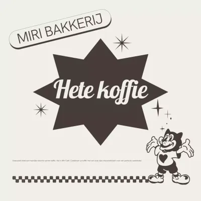 Bruine Retro Koffie Reclame Promotie