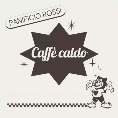 Promozione pubblicitaria del caffè retrò marrone