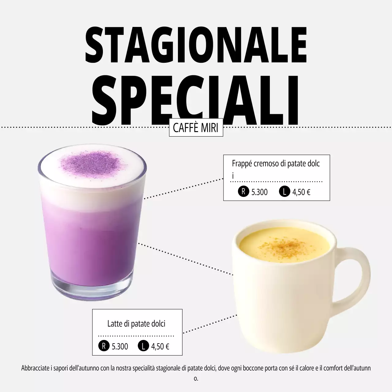 Promozione del menu del Yeonbora Modern Cafe