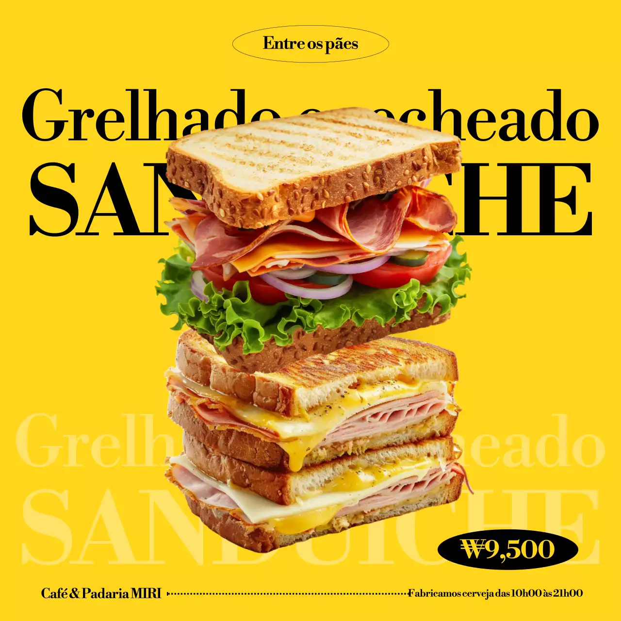 Anúncio do sanduíche Yellow Pop