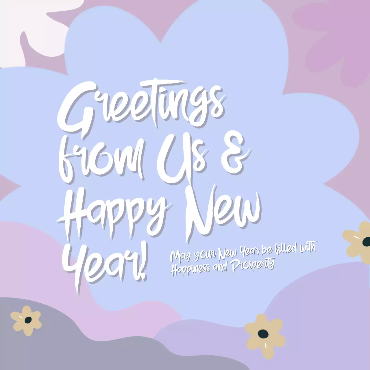 Pastel Whimsical New Year's Card Social Media Post