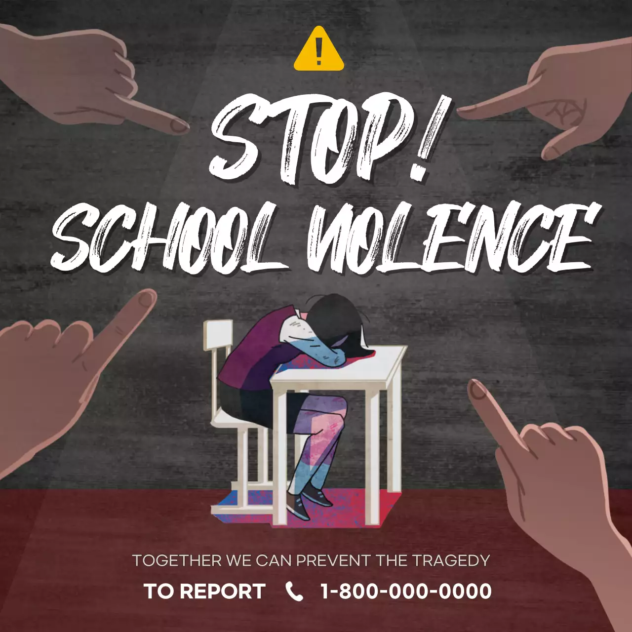 black and yellow school violence warning theme